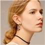 Boucles d'oreilles pendantes géométriques Halo - Argent sterling 925 - Boucles d'oreilles pendantes en forme de goutte longue av