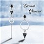 Boucles d'oreilles pendantes géométriques Halo - Argent sterling 925 - Boucles d'oreilles pendantes en forme de goutte longue av