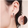 Boucles d'oreilles pendantes géométriques Halo - Argent sterling 925 - Boucles d'oreilles pendantes en forme de goutte longue av