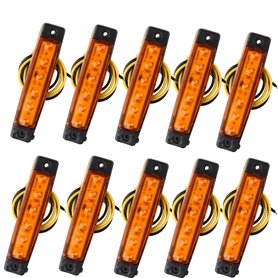 Futheda Lot de 10 Feux de Position latéraux LED de 12 V 6 SMD - Feux de Position Avant et arrière pour remorque