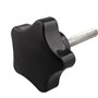 Futheda 2 pcs M6 x 40 mm Filetage de remplacement étoile Main Bouton de vis de serrage Noir