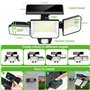 FOMYHEARD Lampe Solaire Exterieur Detecteur de Mouvement, 229 LEDs Lumiere Solaire Exterieur avec Télécommande, Tête Pivotante E