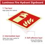 6 Pièces Panneau Extincteur 15 x 15 cm Plaque Extincteur d'Incendie PVC Autocollant Luminescence Autocollant Extincteur Indicati