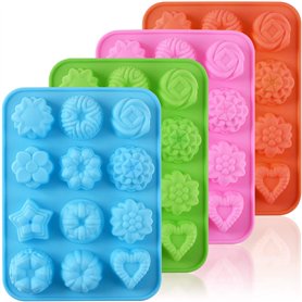 Newk Lot de 4 moules en silicone en forme de fleur