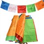 BUYGOO 2 PCS Chaînes de drapeaux de prière bouddhistes de 7M Fanions bouddhistes tibétains (35.5 x 35.5cm) Décoration extérieure