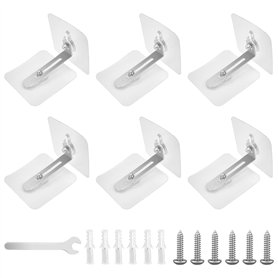 Lot de 6 Ancrage de Sécurité de Meuble， sangles d'ancrage de meubles，fixation murale avec verrou d'inclinaison pour bébé