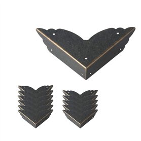 Tonquu Lot de 12 Protections d'angle Vintage - Style Antique - en métal - pour décorer Les Bords de Meubles - pour Table ou Coff