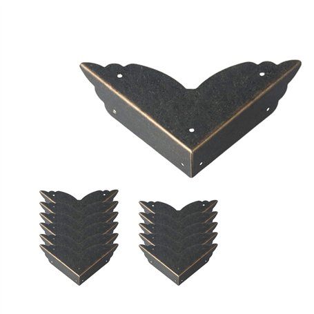 Tonquu Lot de 12 Protections d'angle Vintage - Style Antique - en métal - pour décorer Les Bords de Meubles - pour Table ou Coff