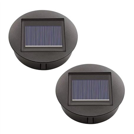 Lot de 2 lampes solaires de rechange avec ampoules LED - Panneau solaire - Lanterne - Couvercle de rechange - Ampoule de rechang