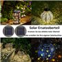 Lot de 2 lampes solaires de rechange avec ampoules LED - Panneau solaire - Lanterne - Couvercle de rechange - Ampoule de rechang