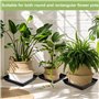 VGECEE Lot de 8 Soucoupes Carrées en Plastique, Pots de Fleurs d'Intérieur et d'Extérieur Plateau d'égouttement en Plastique pou