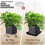 VGECEE Lot de 8 Soucoupes Carrées en Plastique, Pots de Fleurs d'Intérieur et d'Extérieur Plateau d'égouttement en Plastique pou