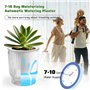 VGECEE Lot de 4 Pots de Fleurs en Plastique, Pots avec Système d'Arrosage Automatique, Pot de Fleurs Transparent avec Niveau d'e