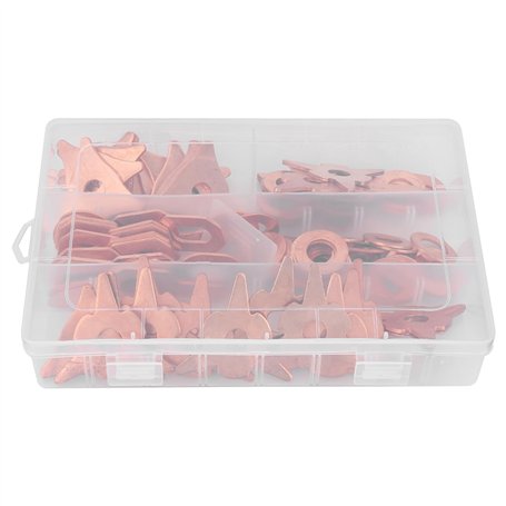 110pcs Joint en Forme de OT/Triangle/Ronde Rondelle en Fer Cuivre Outils de Réparation de Soudage de Carrosserie
