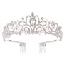 Voarge Bridal Tiara - Diadème en cristal avec strass - Pour femme - Couronne avec Peigne - Bandeau