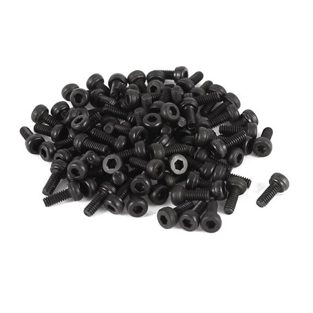 sourcingmap 100pcs M2x5 Vis six pans creux tête hexagonale cylindrique moletée Boulon en 12.9 acier alliage