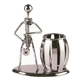 Alletechplus Métal Art Crafts crayon et Pen Holder Display – décoratifs pour saxophone Thème Bureau d'organiseur