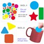 SamHeng 655 Pièces Autocollants Colorés en Formes Géométriques, 13mm-74mm Rectangle Triangle Carré Étoile Ronds Gommettes Autoco
