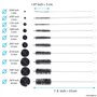 Lot de 15 brosses de Nettoyage et 10 Aiguilles de Nettoyage pour Petites Ouvertures, Tubes, tuyaux, par Exemple : Pistolet à Pei