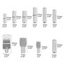 TOVOT Kit d'assortiment de 100 broches d'étagère 4 styles supports d'étagères pour Meuble Armoire Placard Etagère