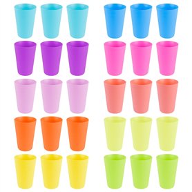 30 pcs Gobelets en plastique coloré réutilisables Gobelets en plastique pour anniversaires et fêtes，260ml Verres en plastique so