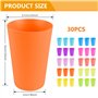 30 pcs Gobelets en plastique coloré réutilisables Gobelets en plastique pour anniversaires et fêtes，260ml Verres en plastique so