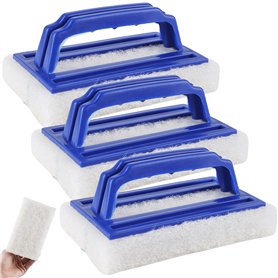 Asfrode Lot de 3 brosses à éponge pour piscine - Avec poignée - Pour nettoyer la saleté et la mousse