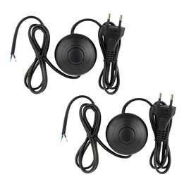 GERUI Lot de 2 interrupteurs à pied pour lampe avec bouton poussoir auto-bloquant
