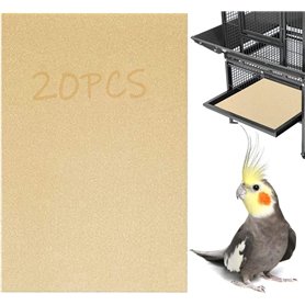 Lot de 20 feuilles de papier de gravier pour cage à oiseaux, 27.9x43.2 cm, papier de calcium spécial pour cage à oiseaux dans le Lot de 20 feuilles de papier de gravier pour cage à oiseaux