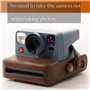 HelloHelio Sacoche Vintage pour Appareil Photo Polaroid Onestep+/Now+ Bluetooth Connected Instant Film Camera (étui Marron)