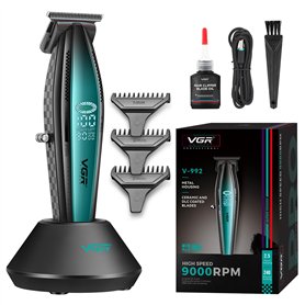 VGR 992 Tondeuse à Cheveux Professionnelle pour Homme Tondeuse à Cheveux sans Fil Polyvalente pour Poils de Barbe Lame en T Tond