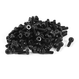 sourcingmap 100pcs M2x6mm Vis six pans creux tête hexagonale cylindrique moletée Boulon en acier inoxydable