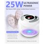 Appareil de nettoyage à ultrasons 45 000 Hz avec nettoyeur de prothèses dentaires UV, 4 modes, minuterie numérique, pod de netto