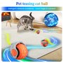 Jouet Interactif pour Chats 2025, Balle Automatique Intelligente avec Queue LED,Mouvements Aléatoires,Recharge USB,Jouet d'Intér