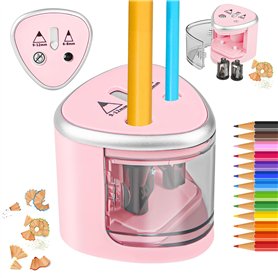 Taille-crayon électrique avec récipient alimenté par piles