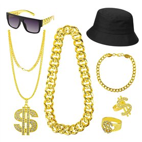 7 Pièces Déguisement Rappeur
