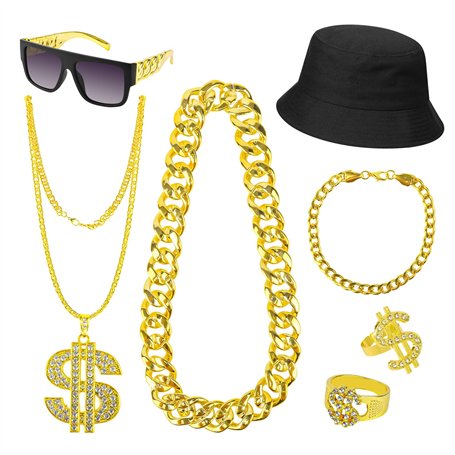7 Pièces Déguisement Rappeur