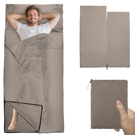 Drap de Sac de Couchage d'été - Beige - Sac à Viande