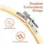 Lot de 6 tambours à broder en bambou – cercle broderie rond réglable en bois lisse, idéal pour DIY, déco et point de croix – tam
