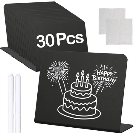 30 Mini Ardoises – Étiquettes Ardoise Prix 100x75mm en Forme de L