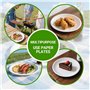 110 Assiettes en Carton Blanches 23 cm, Assiette Plate pour Anniversaire, Fête, Barbecue, Assiette Anniversaire Robuste et Éléga