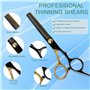 Lot de 16 paires de ciseaux de coiffeur et ciseaux à effiler en acier 440C - Ciseaux de coiffure professionnels de 6,7" - Access