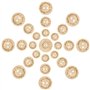 Pinowu 150pcs boutons ronds en bois faits à la main avec amour pour décoration artisanale 2 trous 15-20-25mm