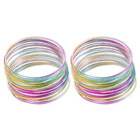 FDGGT Bracelets Multi-Boucles Colorés 2 Pièces