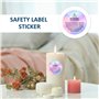 CHROMACRAFT 360 Autocollants D'Avertissement De Bougie, Autocollants D'Étiquette De Sécurité, Autocollants Ronds, Accessoires De