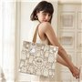 1 Sac En Toile Motif Chat Et 1 Porte-Clés, Sac Shopping Grande Capacité, Joli Sac Bandoulière, Sac Bandoulière Pliable