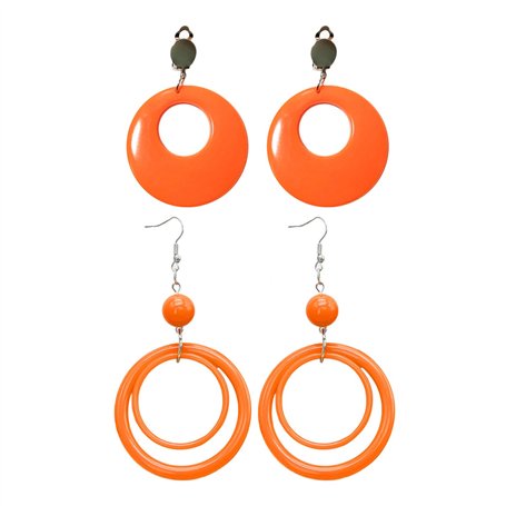 2 Paires De Boucles d'oreilles Orange