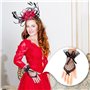 UOPJDD 1 Morceau De Bande De Cheveux En Plumes De Fleur Et 1 Paire De S Noirs, Accessoires De Cheveux Rétro Élés, Accessoires De