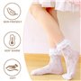 MAXQUU Lot de 2 paires de chaussettes à volants pour femmes, 1 paire de chaussettes noires à volants, 1 paire de chaussettes bla