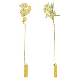 Lot De 2 Signets De Fleurs En Métal